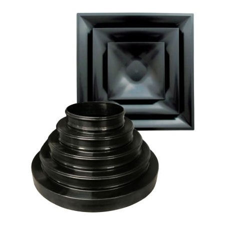 American Louver/Plasticade American Louver STR-C-BK-NRD Cone Diffuser Kit, Black, Fits Multiple Neck Sizes STR-C-BK-NRD